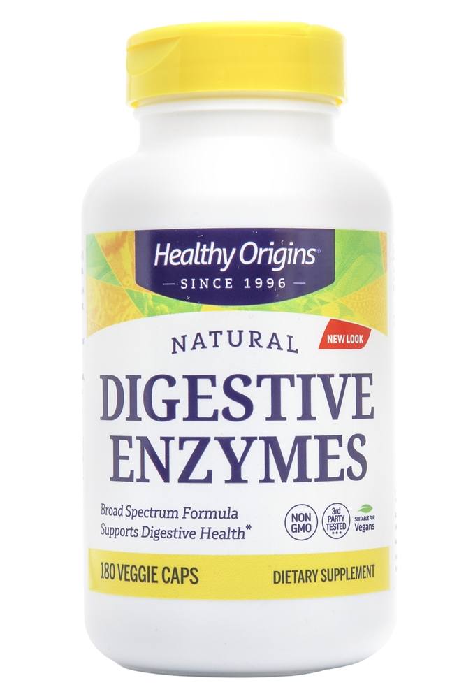 Healthy Origins - Natural Broad Spectrum Digestive Enzymes - 180 Vegetarian Capsules