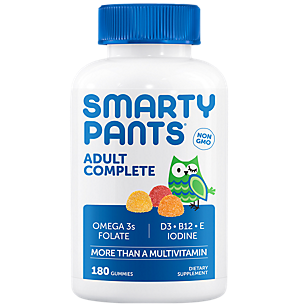 Adult Complete Gummy Multivitamin-Omega 3s, Vitamin D3, B12, E Iodine - Lemon Creme, Blackberry, Blueberry (180 Gummies)