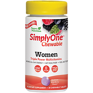 SimplyOne Chewable Multivitamin for Women - Wild Berry (30 Chewable Tablets)