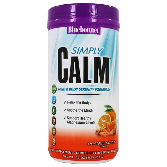 Bluebonnet Nutrition - Simply Calm Mind & Body Serenity Formula Powder Orange Citrus - 16 oz.