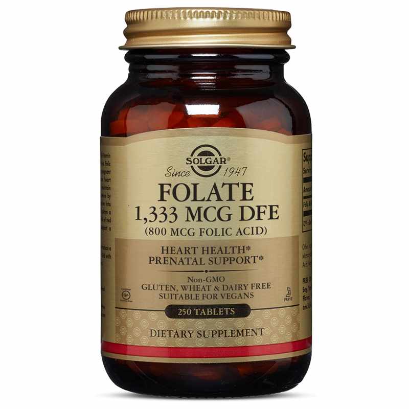Solgar Folate 1333 Mcg (800 Mcg Folic Acid) 250 Gel Capsules