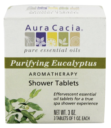 Aura Cacia - Aromatherapy Shower Tablets Purifying Eucalyptus - 3 oz.