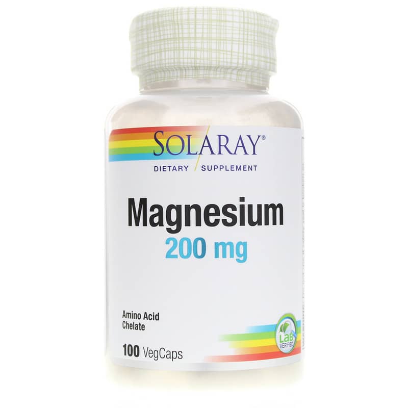 Solaray Magnesium 200 Mg 100 Veg Capsules