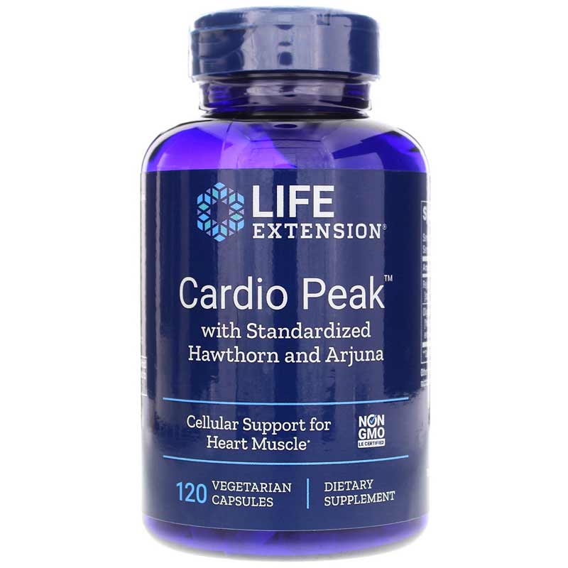 Life Extension Cardio Peak with Standardized Hawthorn & Arjuna 120 Veg Capsules