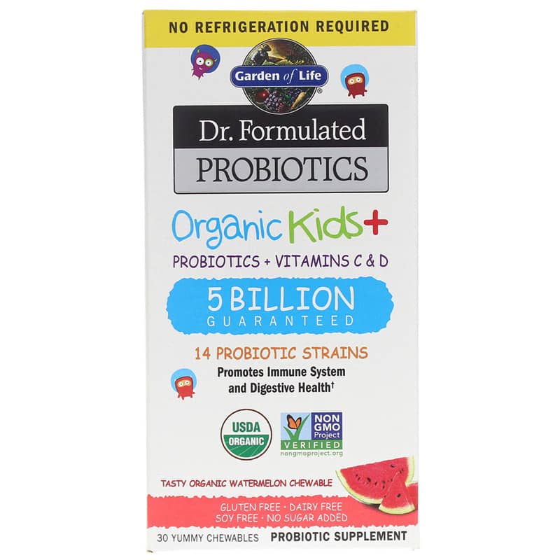 Garden of Life Dr. Formulated Probiotics Kids+ Shelf-Stable Watermelon 30 Chewables