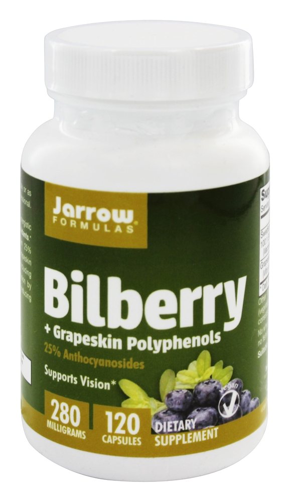 Jarrow Formulas - Bilberry Grapeskin Polyphenols 280 mg. - 120 Vegetarian Capsules