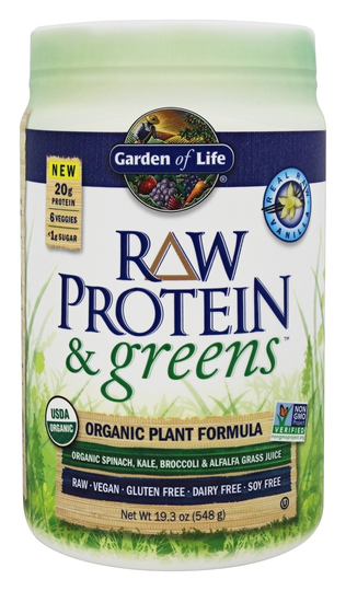Garden of Life - Raw Protein & Greens Organic Plant Formula Real Raw Vanilla - 19.3 oz.
