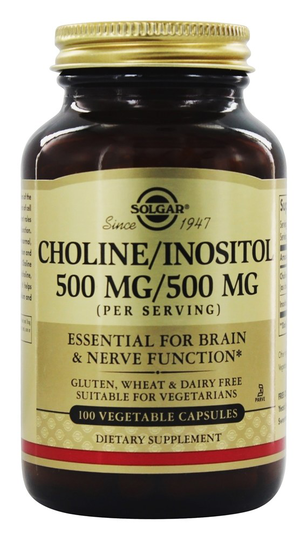 Solgar - Choline/Inositol 500mg/500mg - 100 Vegetarian Capsules