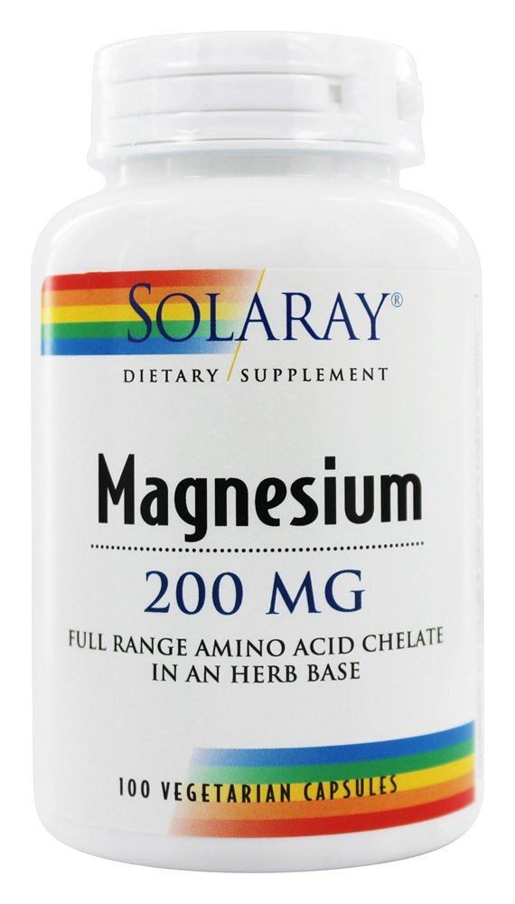 Solaray - Magnesium 200 mg. - 100 Vegetarian Capsules