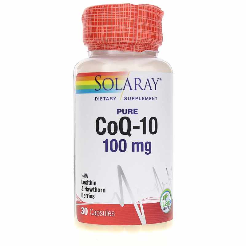 Solaray Pure CoQ-10 100 Mg with Lecithin & Hawthorn Berries 30 Capsules