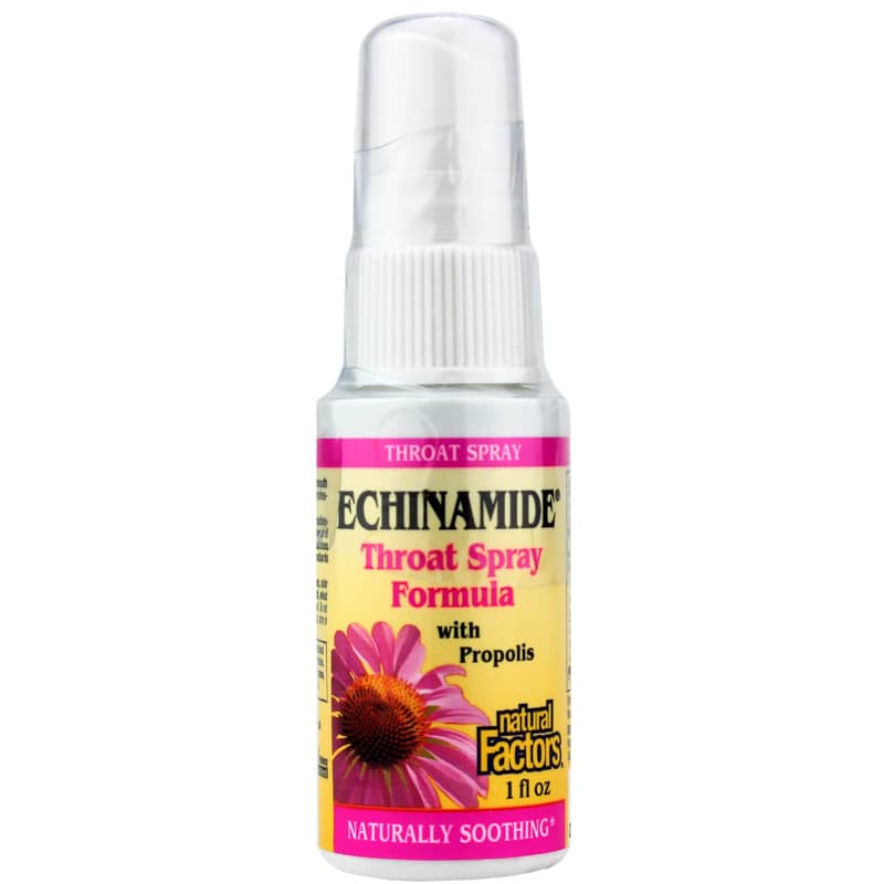 Natural Factors Echinamide Throat Spray Formula with Propolis 1 Oz