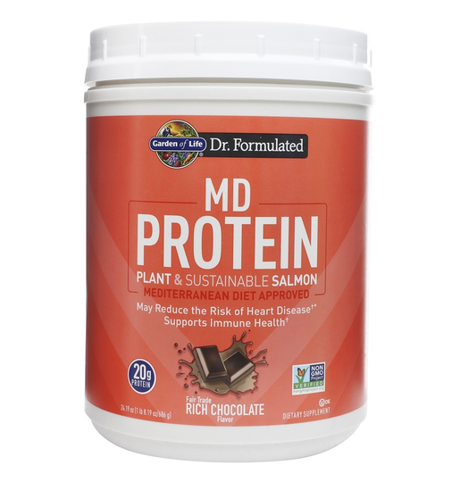 Garden of Life - MD Protein Plant & Sustainable Salmon Rich Chocolate Flavor - 24.19 oz.