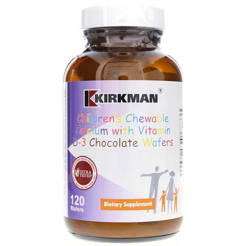 Kirkman Children's Chewable Calcium with Vitamin D-3 120 Chocolate Wafers
