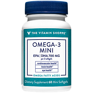 Super Omega 3 Fish Oil Mini - EPA/DHA - Supports Cardiovascular, Brain & Eye Health - 1,000mg per Serving (60 Softgels)