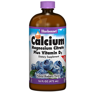 Liquid Calcium Magnesium Citrate + Vitamin D3 - Blueberry (16 Fluid Ounces)