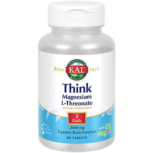 Think Magnesium L-Threonate - 200 MG - Supports Healthy Brain Function (60 Tablets)