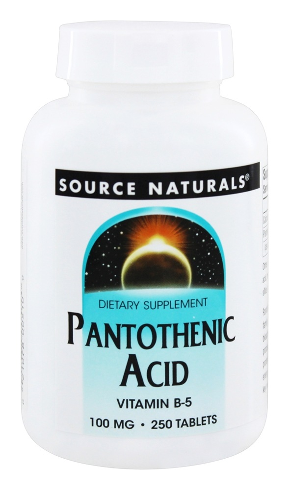 Source Naturals - Pantothenic Acid Vitamin B5 100 mg. - 250 Tablets