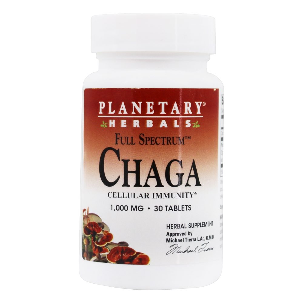 Planetary Herbals - Full Spectrum Chaga 1000 mg. - 30 Tablets