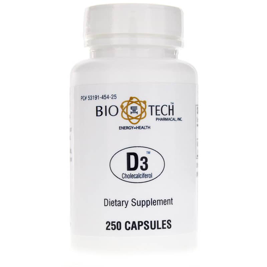 Bio-Tech Pharmacal D3 1000 IU 250 Capsules