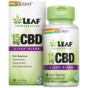 Leaf Therapeutics Full-Spectrum CBD Sleep Blend - 15 MG Per Serving (30 Liquid Vegetarian Capsules)