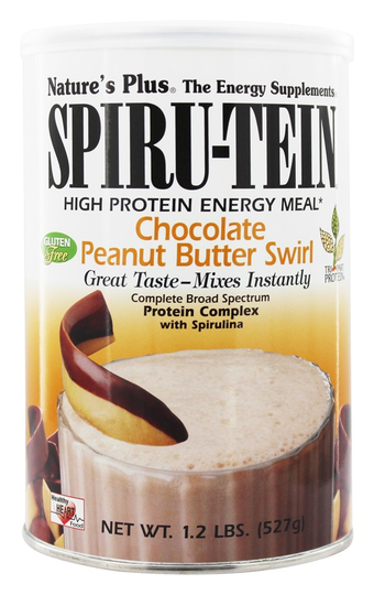 Natures Plus - Spiru-Tein High Protein Energy Meal Chocolate Peanut Butter Swirl - 1.2 lbs.
