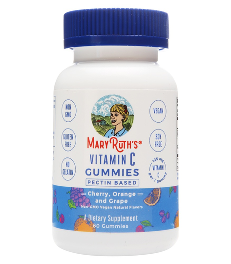 MaryRuth Organics - Vitamin C Pectin Base Gummies Cherry Orange & Grape 125 mg. - 60 Gummies