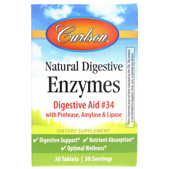 Carlson Labs Natural Digestive Enzymes, 30 Tablets