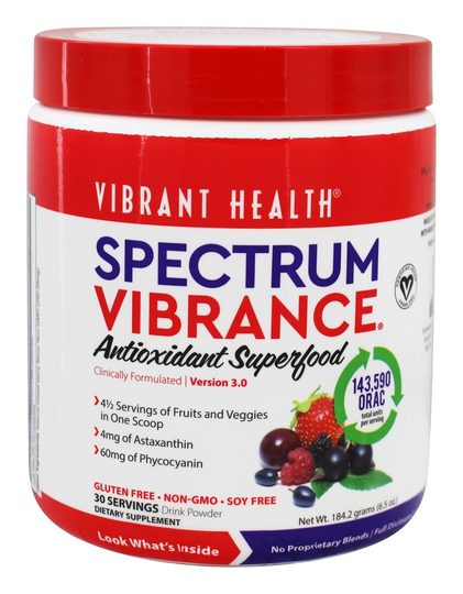 Vibrant Health - Spectrum Vibrance Antioxidant Superfood Version 3.0 - 6.5 oz. Rainbow Vibrance Superfood Version 2.0