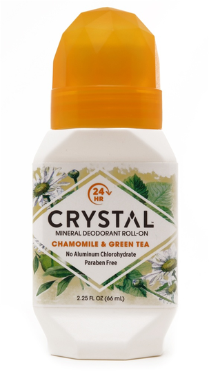 Crystal Body Deodorant - Crystal Mineral Deodorant Roll-On Chamomile & Green Tea - 2.25 fl. oz.
