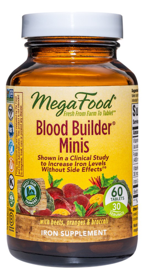 MegaFood - Blood Builder Minis Iron & Multivitamin Supplement - 60 Tablets