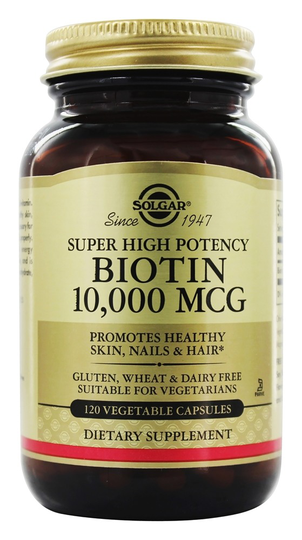 Solgar - Biotin Super High Potency 10000 mcg. - 120 Vegetarian Capsules