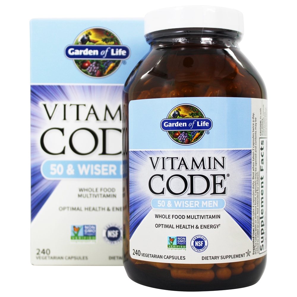 Garden of Life - Vitamin Code 50 & Wiser Men's Multivitamin - 240 Vegetarian Capsules