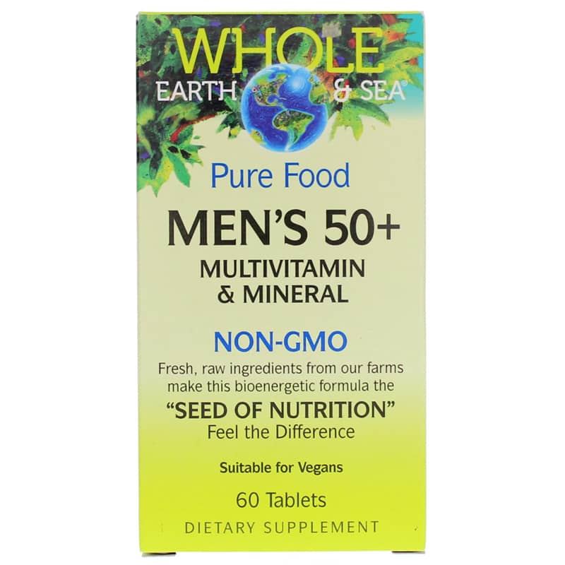 Natural Factors Whole Earth & Sea Men's 50+ Multi 60 Tablets