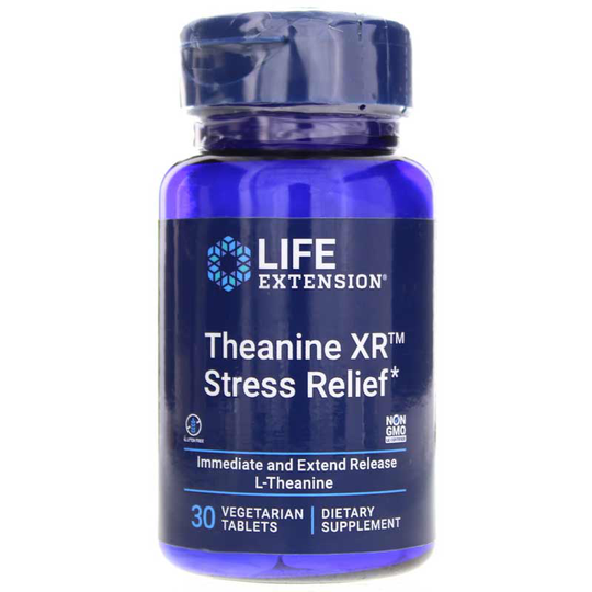 Life Extension Theanine XR Stress Relief 30 Veg Tablets