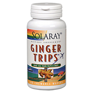 Ginger Trips - Ginger Root Extract with Vitamin B6 (60 Chewable Wafers)