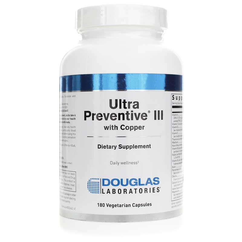 Douglas Laboratories Ultra Preventive III Multivitamin Capsules with Copper 180 Veg Capsules