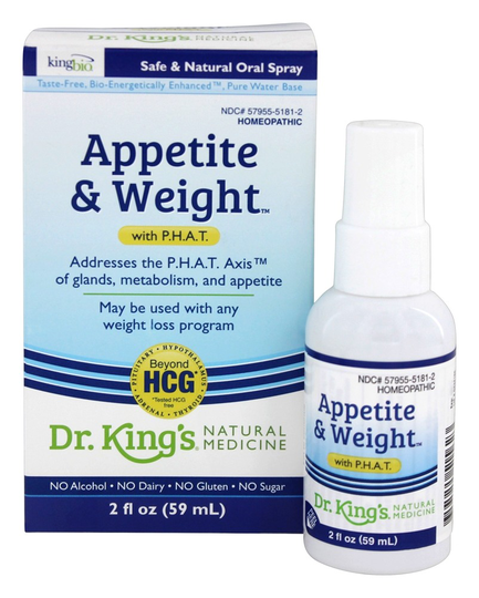 King Bio - Homeopathic Natural Medicine Appetite & Weight Control With P.H.A.T - 2 fl. oz.