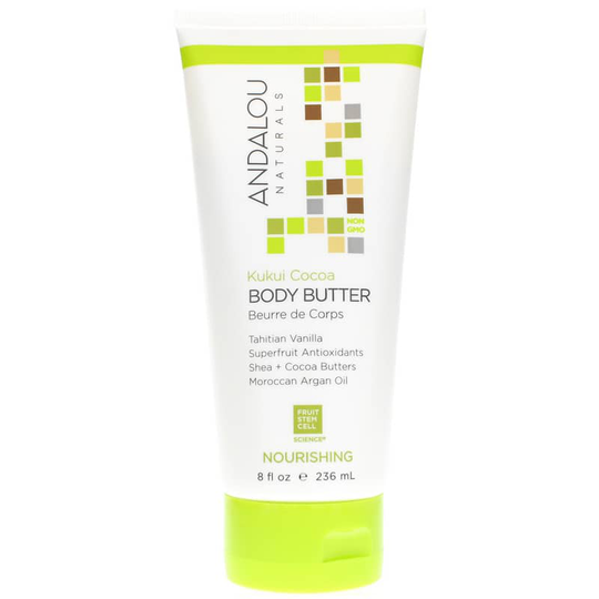 Andalou Naturals Kukui Cocoa Body Butter, Nourishing Formula 8 Oz