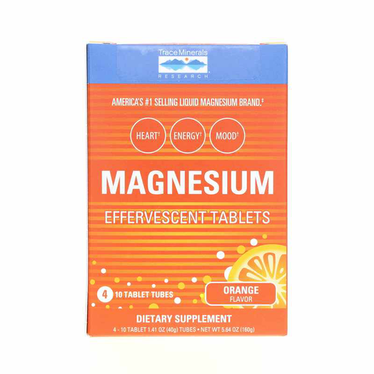 Trace Minerals Research Magnesium Effervescent Tablets Orange 4 Tubes