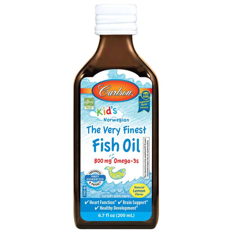 Carlson Labs Kids Fish Oil 800 Mg Omega-3s with Natural Lemon Flavor 6.7 Oz