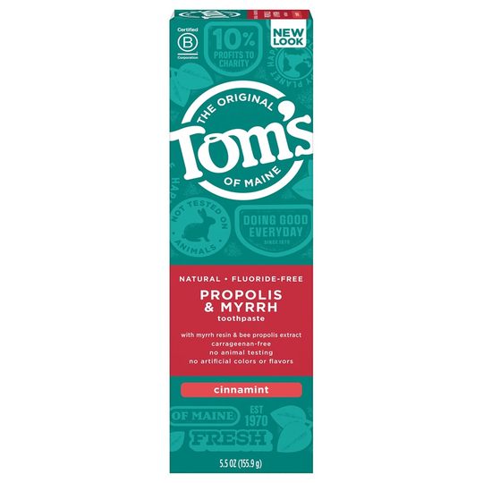 Tom's of Maine - Natural Fluoride-Free Propolis & Myrrh Toothpaste Cinnamint - 5.5 oz.