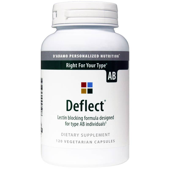 D Adamo Personalized Nutrition Deflect Type AB Lectin Blocking Formula 120 Veg Capsules