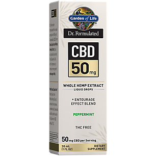 Dr. Formulated CBD Whole Hemp Extract Liquid Drops - 50 MG Per Serving - THC Free - Peppermint (1 fl oz)
