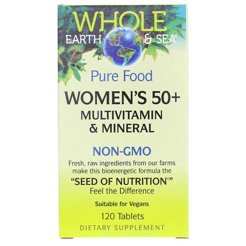 Natural Factors Whole Earth & Sea Women's 50+ Multi, 120 Tablets