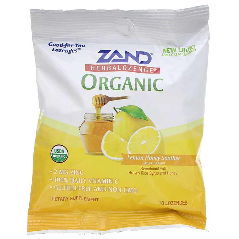 Zand Organic Herbalozenge Lemon Honey 18 Lozenges