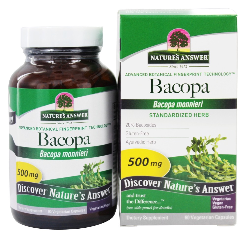 Nature's Answer - Standardized Bacopa 500 mg. - 90 Vegetarian Capsules
