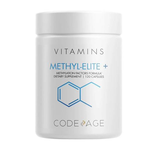 Codeage - Methyl-Elite - 5 MTHF Vitamin B12 1000mcg Methylated Vitamin B12 Riboflavin - 120 Capsules