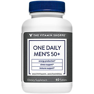 One Daily Men's 50+ Multivitamin & Multimineral with D3 - Energy Production, Stress & Immune Support (60 Tablets)