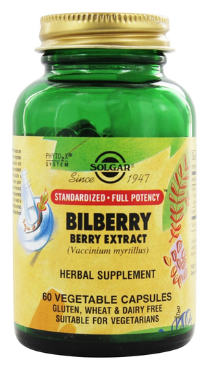 Solgar - Bilberry Berry Extract - 60 Vegetarian Capsules