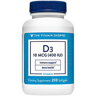 Vitamin D3 - Bone Health & Immune Support - 400 IU (200 Softgels)